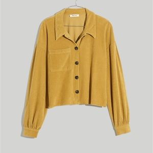 NWT Size XL Madewell Knit Corduroy Cropped Shirt Jacket